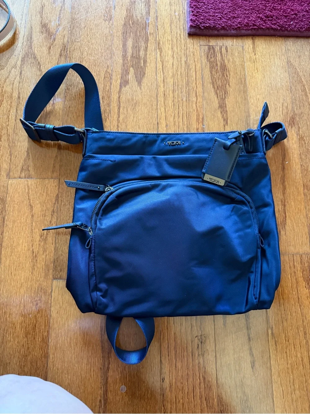 Tumi Navy Nylon Messenger Crossbody Bag